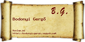 Bodonyi Gergő névjegykártya